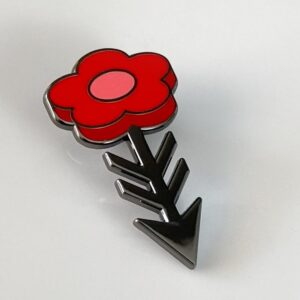 Röd anemon (pin/kavajnål)
