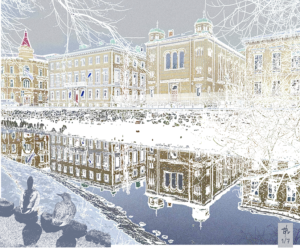 Synagogan i Göteborg, vinter